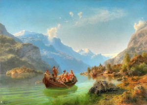 Sailing in a boat